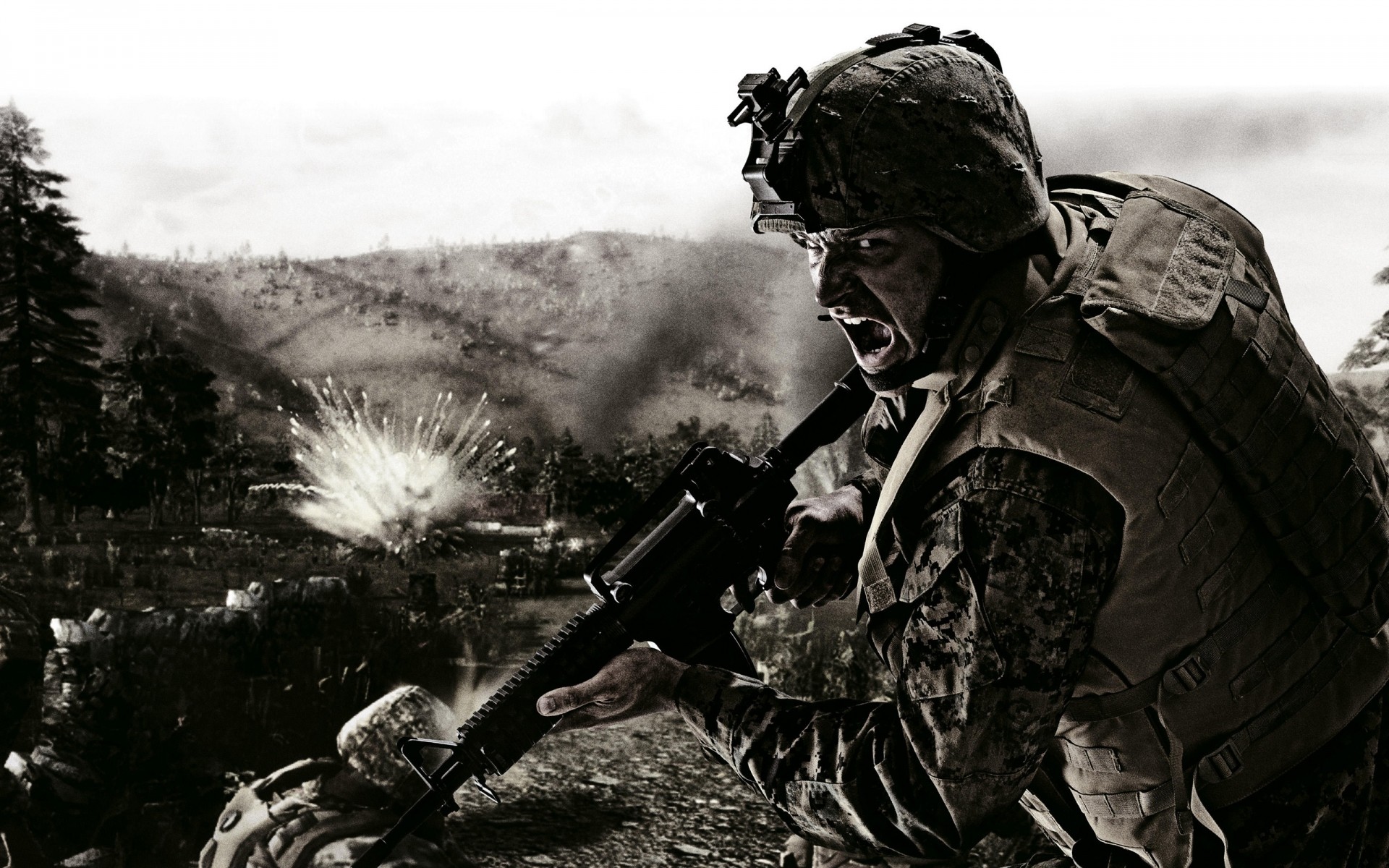 واحد الحرب العسكرية الجندي الكبار رجل ارتداء الأسلحة موحدة انفجار الجيش