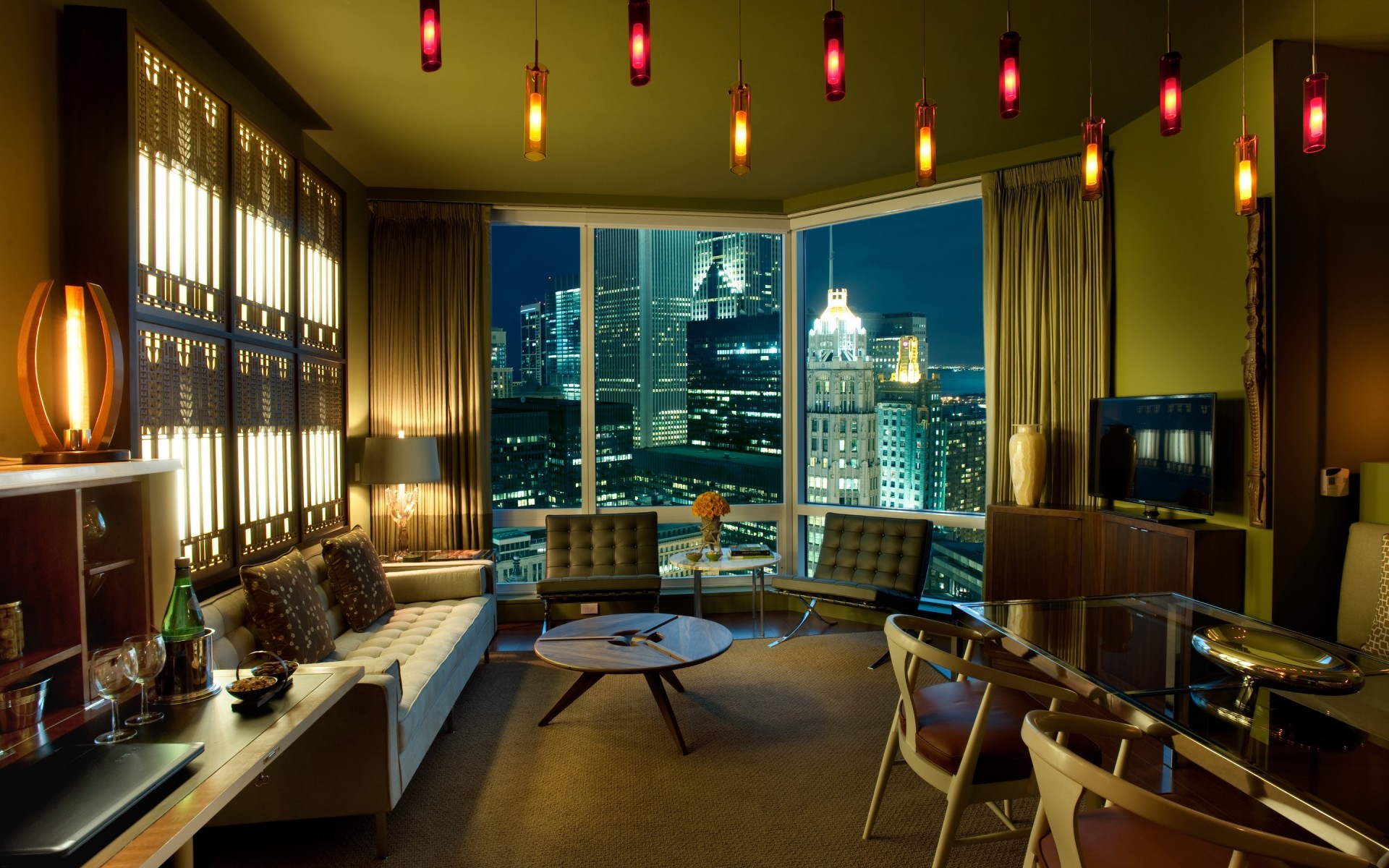 أثاث غرفة كرسي طاولة مكان في الداخل نوافذ منزل أريكة تصميم داخلي داخل منزل مصباح فاخر أرضية عائلة تصميم شقة هندسة معمارية