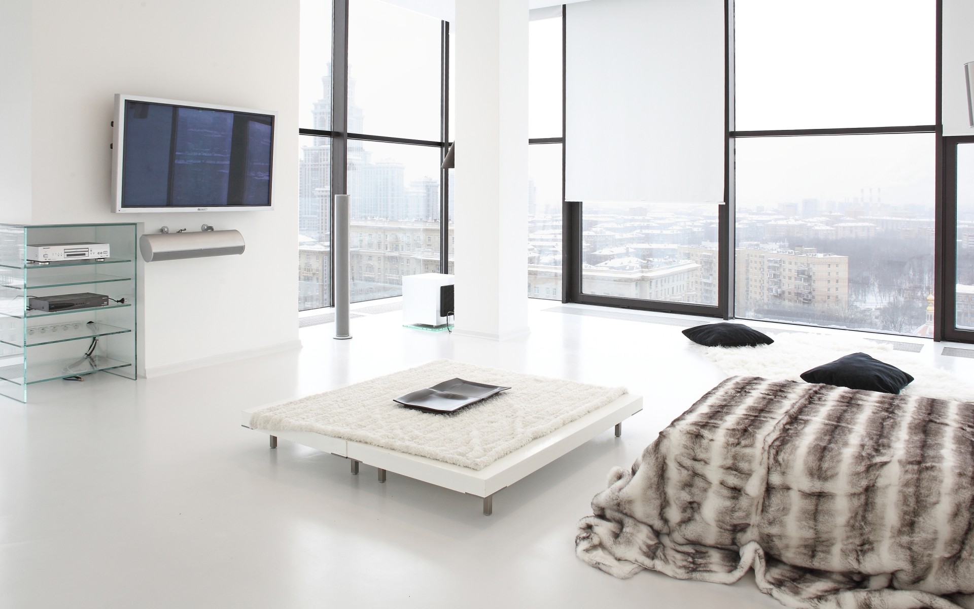 الأثاث غرفة داخلية نوافذ شقة حديثة طاولة داخل مصباح أرضي مكان فاخر سجادة منزل تصميم داخلي سرير