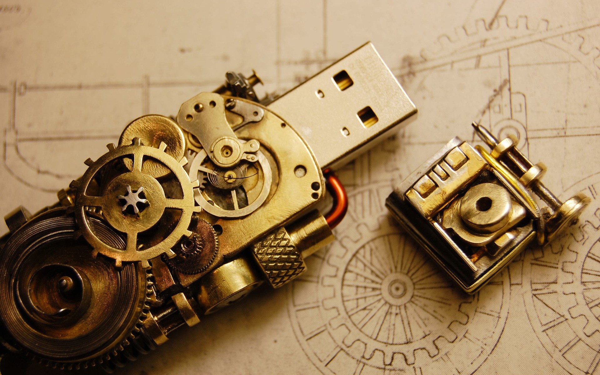 التكنولوجيا التروس آلية الآلات الدقيقة الصلب معدات الآلات التقنية القديمة محرك السلطة عجلات معدنية الرجعية العتيقة صناعة خمر ترس كابل يو اس بي