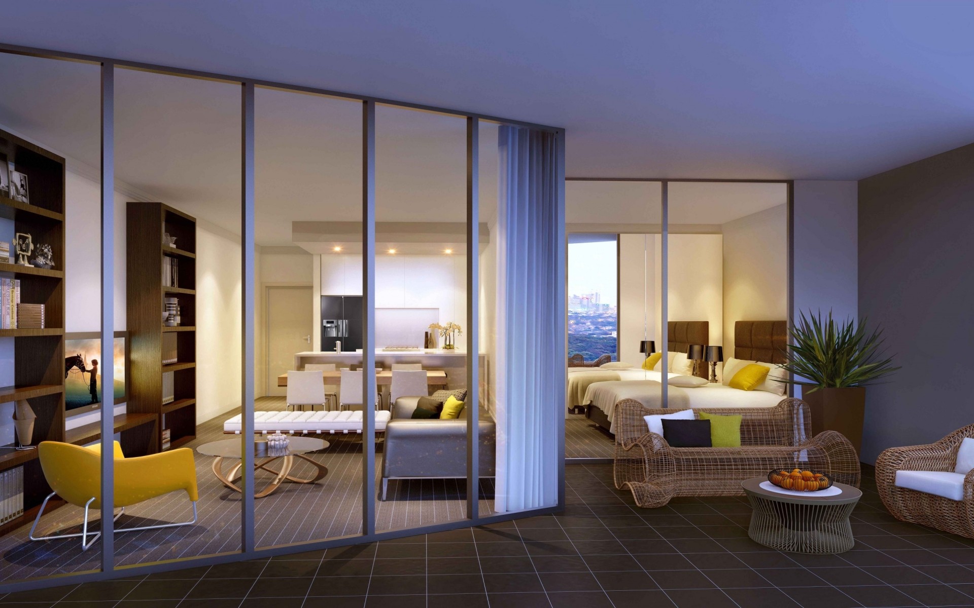 الأثاث غرفة مقعد كرسي ويندوز في الداخل أريكة الجدول الطابق الحديثة الفاخرة شقة التصميم الداخلي منزل منزل السجاد الأسرة مصباح كرسي سهل مرآة