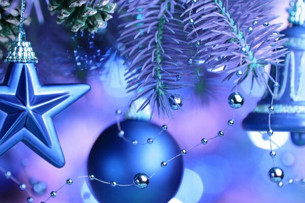 زينة عيد الميلاد الأزرق بارد