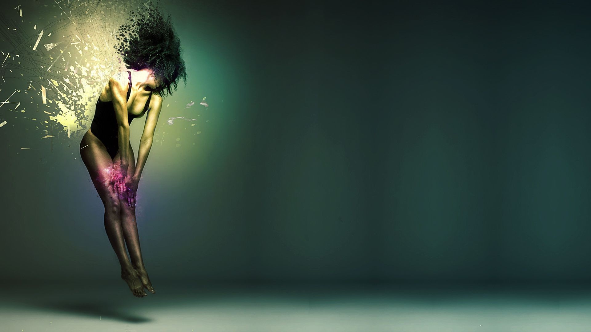 الفن مجردة طمس عارية فتاة امرأة صورة الظلام زهرة