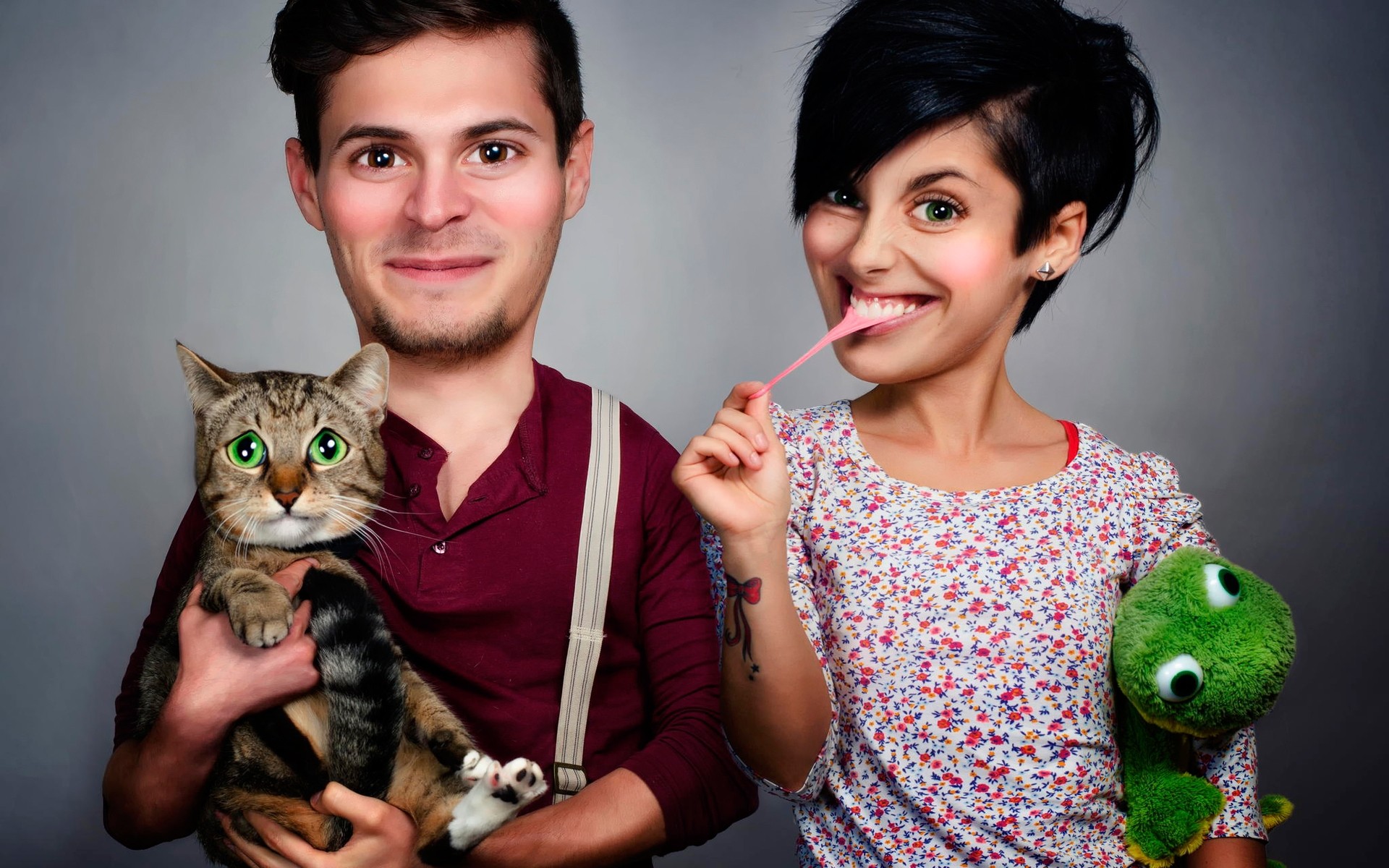 صورة امرأة لطيف الشباب الحب جميلة فتاة جميلة الكبار واحد متعة استوديو مضحك صور مضحكة مضحك الأسرة القط