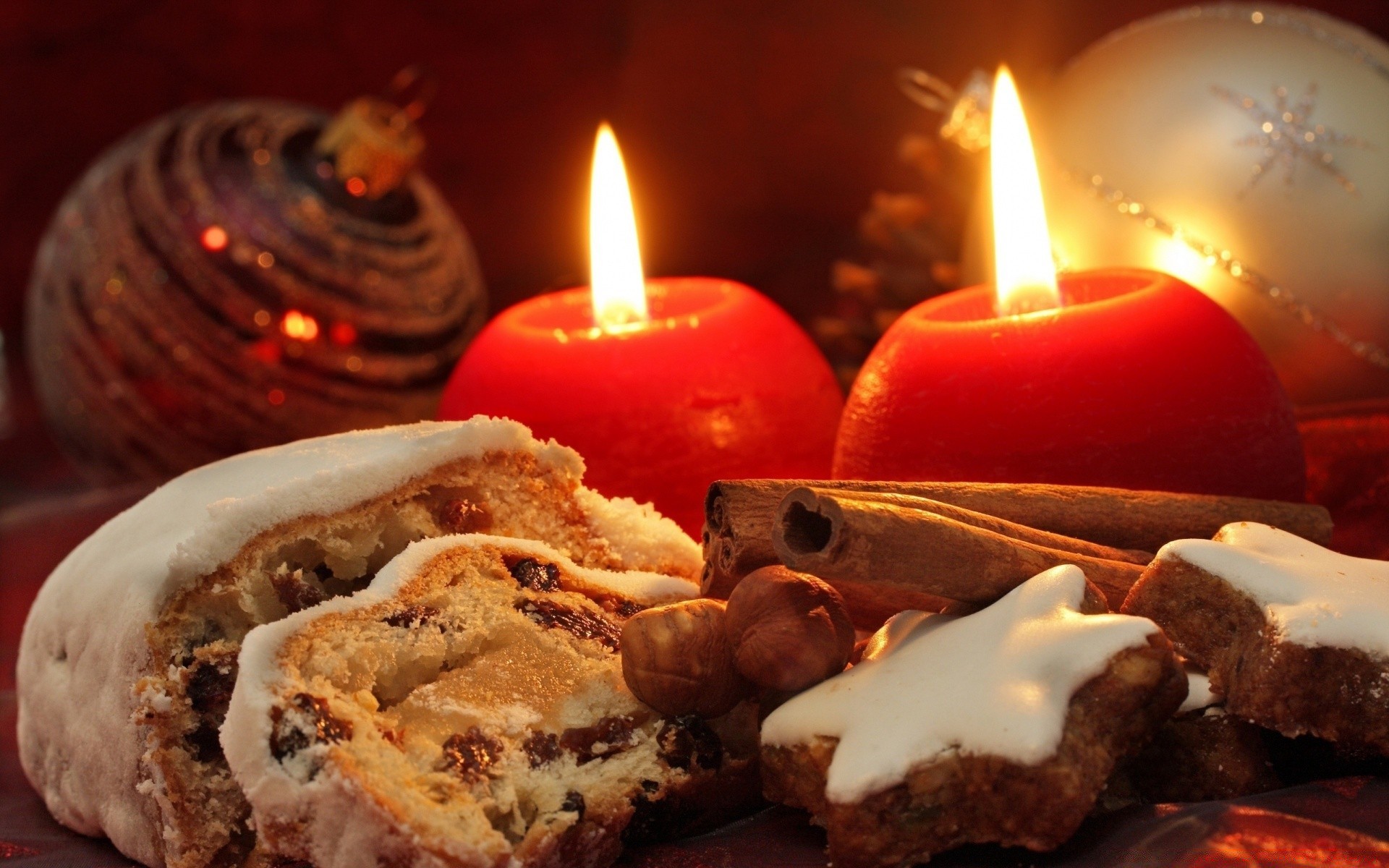 الحلويات شمعة لهب الغذاء عيد الميلاد