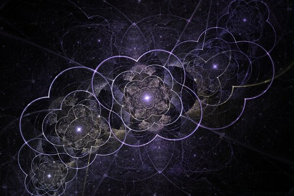 خطوط ضوء مجردة على خلفية أرجوانية
