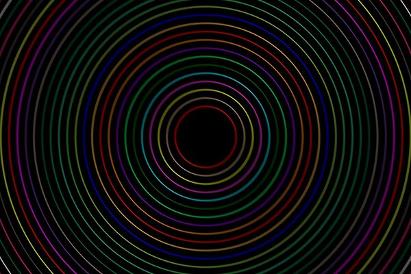 دوائر ملونة لسطح المكتب على خلفية سوداء