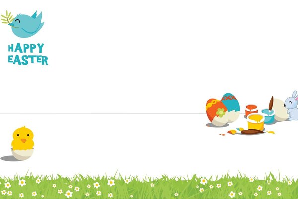 الدجاج والأرانب والبيض. عيد الفصح